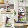 XIMKONTER Panda Garden - Bloques de construcción de panda con flores, flores y plantas con tapa antipolvo