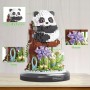 XIMKONTER Panda Garden - Bloques de construcción de panda con flores, flores y plantas con tapa antipolvo