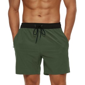 EDOTON Bañador Hombre para Hombre con Bolsillo con Cremallera Impermeable de Secado Traje de Baño Rápido Pantalones Cortos de