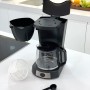 HAEGER CAFÉ Noir - Cafetera de Goteo, Capacidad 12 Tazas, 680W de Potencia, Placa calentado para Mantener el Calor, indicador de