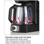 HAEGER CAFÉ Noir - Cafetera de Goteo, Capacidad 12 Tazas, 680W de Potencia, Placa calentado para Mantener el Calor, indicador de