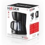 HAEGER CAFÉ Noir - Cafetera de Goteo, Capacidad 12 Tazas, 680W de Potencia, Placa calentado para Mantener el Calor, indicador de