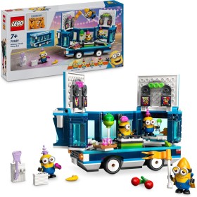 LEGO GRU 4: Mi Villano Favorito Bus de Fiesta Musical de los Minions, Autobús de Juguete de Construcción con Figuras e