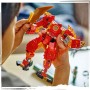 LEGO Ninjago Meca Elemental del Fuego de Kai, Figura Roja de Acción Articulada y Minifigura de Zane y 3 Personajes para el Juego
