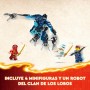 LEGO Ninjago Meca Elemental del Fuego de Kai, Figura Roja de Acción Articulada y Minifigura de Zane y 3 Personajes para el Juego