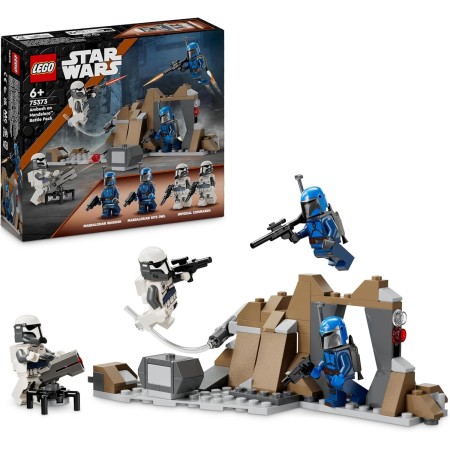 LEGO Star Wars: The Mandalorian Pack de Combate: Emboscada en Mandalore, Juguete de Construcción de Fantasía con Minifiguras,