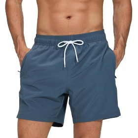EDOTON Bañador Hombre para Hombre con Bolsillo con Cremallera Impermeable de Secado Traje de Baño Rápido Pantalones Cortos de