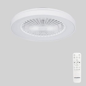 activeallbrite Blanco Ventilador de Techo, Motor DC 20W, Velocidad del Viento ajustable con Control Remoto, Adecuado Dormitorio,