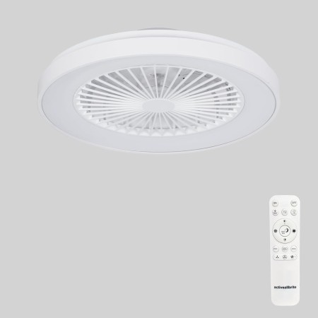 activeallbrite Blanco Ventilador de Techo, Motor DC 20W, Velocidad del Viento ajustable con Control Remoto, Adecuado Dormitorio,