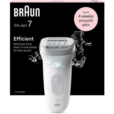 Braun Silk-épil 7, Depiladora Eléctrica Para Una Eliminación Del Vello Fácil, Piel Suave Duradera, 7-210, Blanco/Flamenco