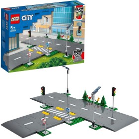 LEGO 60304 City Bases de Carretera, Juguetes para Niños de 5 Años o Más, Set de Accesorios con Semáforos, Señales y Luces