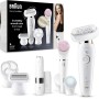 Braun Silk-épil 9 Flex SkinSpa, Depiladora Eléctrica Para Una Eliminación Del Vello Fácil, 9-681 3D, Blanca/Dorada