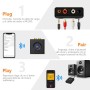 1Mii Receptor Bluetooth 5.1 HiFi, Adaptador Bluetooth Audio Salida Jack AUX 3.5 mm/RCA, con Modo de Graves, Conexión Dual para