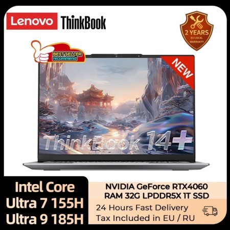 Lenovo-ordenador portátil ThinkBook 14 + AI Core Evo Ultra 9 Ultra 7, 