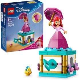 LEGO | Disney Princess Ariel Bailarina de Juguete Giratorio - Mini Muñeca de la Sirenita y Figura de Pez Flounder - Accesorio de