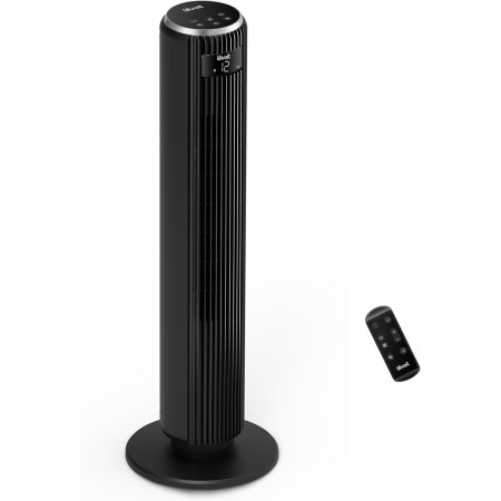 LEVOIT 20dB Ventilador de Torre con Mando a Distancia, 7.9m/s con Motor DC, 26W Ventilador Silencioso con Modo Reposo, 4 Modos y