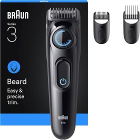 Braun Recortadora De Barba Series 3 BT3520, Barbero Recargable, +3 Accesorios De Afeitado, Lámina De Corte Ultra Afilada, 50 Min