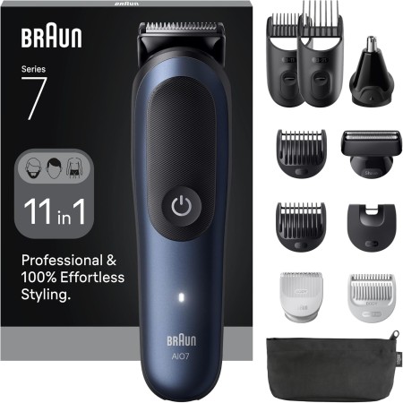 Braun - Cortapelos todo en uno serie 7, kit 11-en-1, hoja ProBlade, tecnología autoSense, 120 minutos de autonomía, protección
