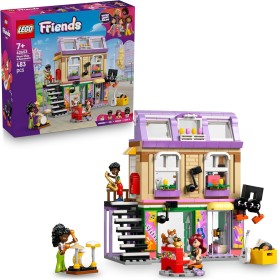 LEGO Friends Tienda de Música y Apartamento - 3 Mini Muñecos - Figura de Perro Corgi - Instrumentos Musicales Inc. Piano,