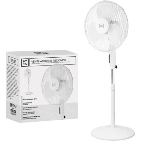 Genérico Ventilador de pie Ultra Silencioso EMMA | Envio 24h | 45 W | Bajo Consumo | Alta Potencia en 3 velocidades | Altura