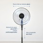 Grunkel Ventilador de Pie FAN-165 de 50W- 16" 40cm de diametro con 3 Velocidades y 5 aspas, Altura Regulable hasta 118cm.