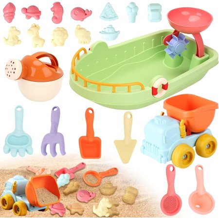 Hillylolly Juguetes de Playa para Niños, 21 Piezas de Juguetes de Playa, Juguetes para la playaJuguetes para Arenero niños，Pala