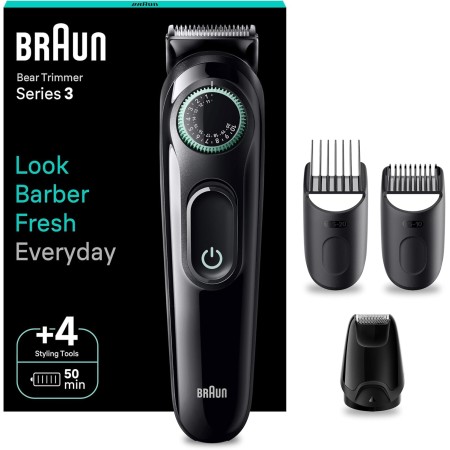 Braun Recortadora de Barba Series 3, Máquina Cortar Pelo, maquina de afeitar, Cortapelos Hombre con 50 Minutos de Autonomía,