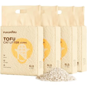 FUKUMARU Arena de Tofu para Gatos 10.8kg - Arena aglomerante para Gatos, Mezcla de pellets de maíz, Libre de Polvo y fácil de