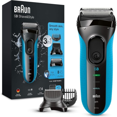 Braun Series 3 Shave & Style 30bt - Afeitadora Eléctrica Para Barba (tecnología Wet & Dry), Color, Negro Y Azul