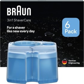 Braun ShaverCare 3 en 1 Cartuchos de Recambio ORIGINALES Para El Centro Limpieza y Carga SmartCare, Limpiador de Afeitadora