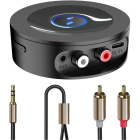 Receptor Bluetooth 5.2 HiFi, Adaptador Bluetooth Jack 3.5mm Nivel Lossless para Estéreo Casa, Altavoz, Amplificador, con Salidas