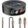 Receptor Bluetooth 5.2 HiFi, Adaptador Bluetooth Jack 3.5mm Nivel Lossless para Estéreo Casa, Altavoz, Amplificador, con Salidas