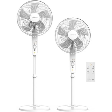 Newlux-Ventilador de Pie con Mando a Distancia W550 Smart 5 Aspas de ø40cm, 3 Vel. y 3 Modos. Ventilador de Pedestal Oscilante