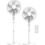 Newlux-Ventilador de Pie con Mando a Distancia W550 Smart 5 Aspas de ø40cm, 3 Vel. y 3 Modos. Ventilador de Pedestal Oscilante