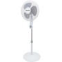 Max Star Ventilador de Pie Potente y Silencioso 16" 40W, Oscilante, 3 Aspas, Altura Ajustable, Base Redonda