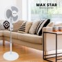 Max Star Ventilador de Pie Potente y Silencioso 16" 40W, Oscilante, 3 Aspas, Altura Ajustable, Base Redonda