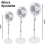 Max Star Ventilador de Pie Potente y Silencioso 16" 40W, Oscilante, 3 Aspas, Altura Ajustable, Base Redonda