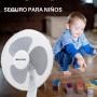 Max Star Ventilador de Pie Potente y Silencioso 16" 40W, Oscilante, 3 Aspas, Altura Ajustable, Base Redonda