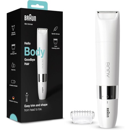 Braun Body Afeitadora Corporal Unix, Depiladora Mini para Mujer y Hombre con Peine de Recorte, Depilación de Precisión para