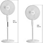 THINIA HOME Ventilador de Pie Blanco 40W de Potencia | Modelo White Comfort Ø40 cm Ventilador de Pie Oscilante y Altura