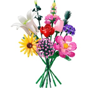 Bloques de Construcción Ramo de Flores, 715 PCS Colección Botánica Flowers Eternas, 10 Flore Artificiales, Regalo para Niños