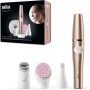 Braun FaceSpa Pro Depiladora Eléctrica Facial Mujer Todo en 1 con Cepillo de Limpieza, Base de Carga, Funda Portátil,