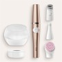 Braun FaceSpa Pro Depiladora Eléctrica Facial Mujer Todo en 1 con Cepillo de Limpieza, Base de Carga, Funda Portátil,