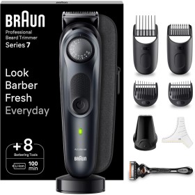 Braun Recortadora de Barba Series 7, Máquina Cortar Pelo, Cortapelos Hombre con ProBlade, 40 Ajustes de longitud, Base de Carga,