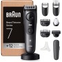 Braun Recortadora de Barba Series 7, Máquina Cortar Pelo, Cortapelos Hombre con ProBlade, 40 Ajustes de longitud, Base de Carga,
