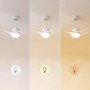 Cecotec Ventilador de Techo con Luz EnergySilence Aero 560 GoldWhite. 60W, Diámetro 52”, luz LED de 18W, Mando a distancia,