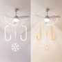 Cecotec Ventilador de Techo con Luz EnergySilence Aero 560 GoldWhite. 60W, Diámetro 52”, luz LED de 18W, Mando a distancia,