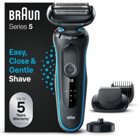 Braun Series 5 Afeitadora Eléctrica Hombre, Máquina de Afeitar Barba con Cabezal y Cuchillas Flexibles, Accesorio Cortabarba