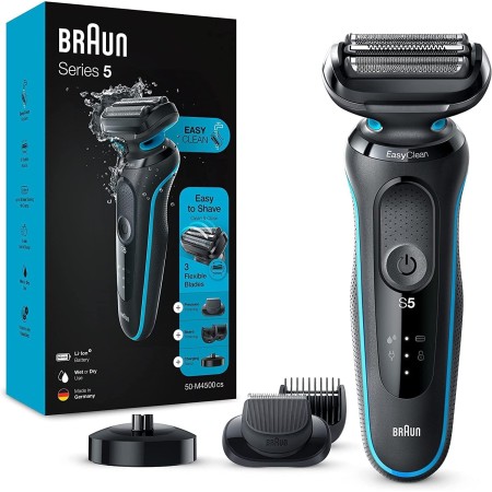 Braun Series 5 Afeitadora Eléctrica Hombre, Máquina de Afeitar Barba con Cabezal y Cuchillas Flexibles, Accesorio Cortabarba