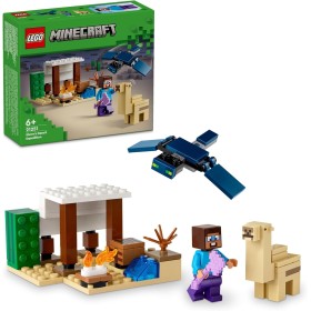 LEGO Minecraft La Expedición de Steve al Desierto, Juguete de Construcción del Videojuego, Bioma con Casa y Figuras de Acción,